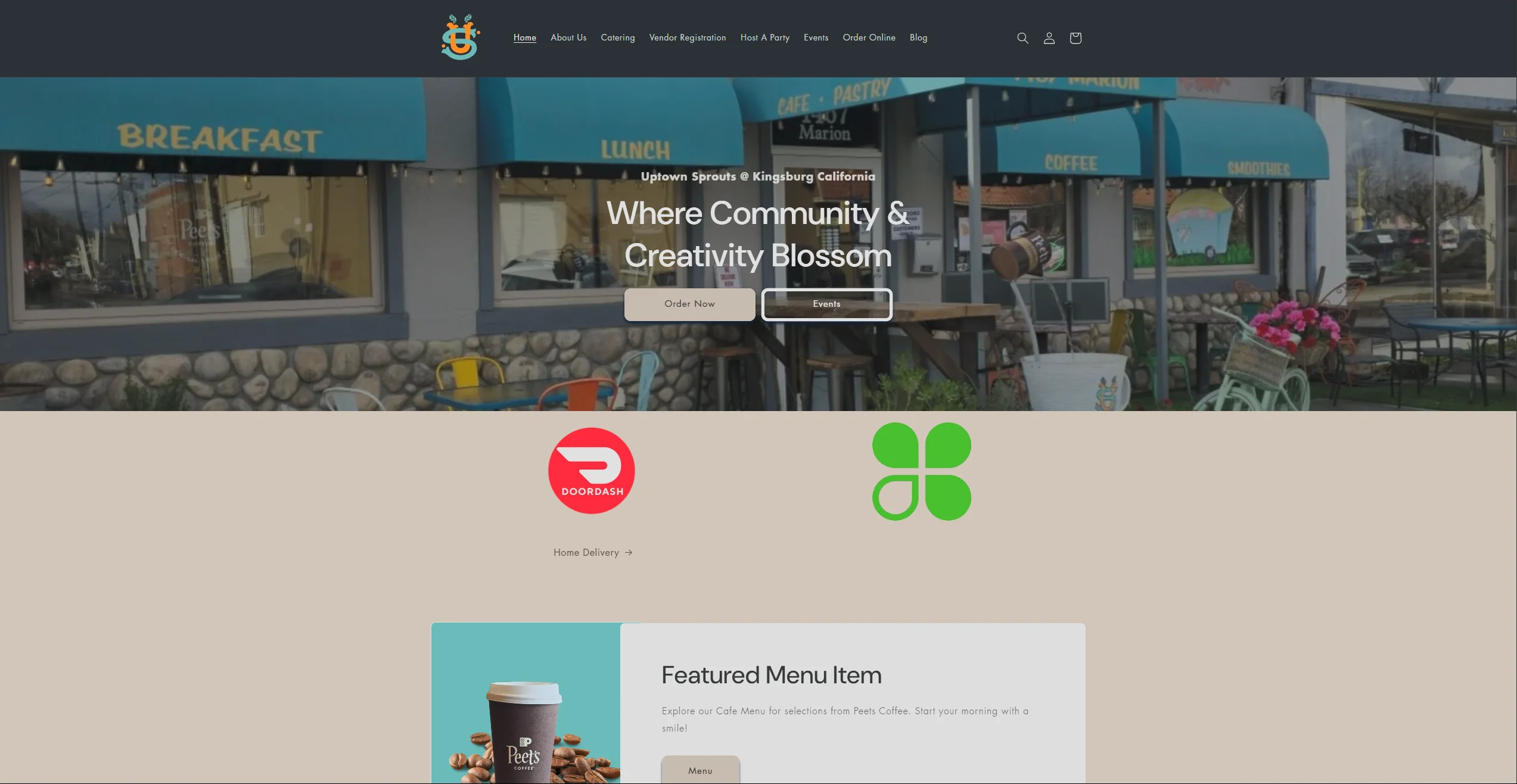 Uptown Sprouts website