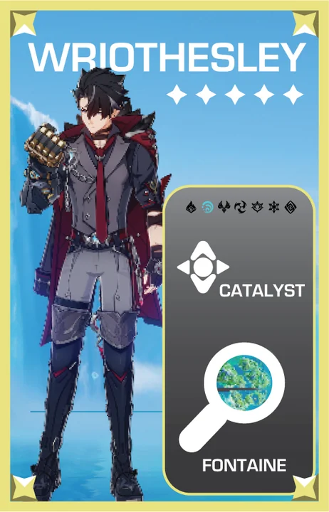 Wriothesley custom Genshin Impact trading card — original fan design